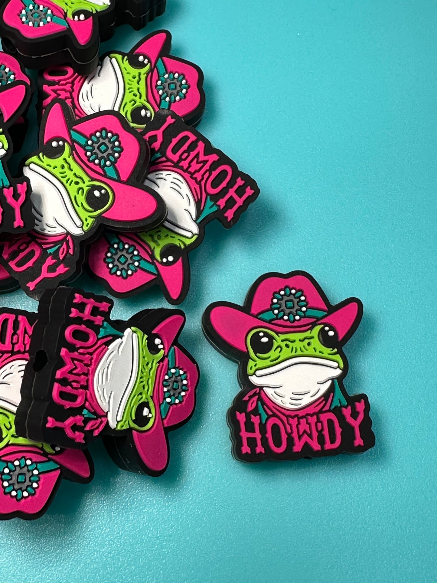 Howdy silicone focal bead/ pen beading/ cowboy hat/ frog