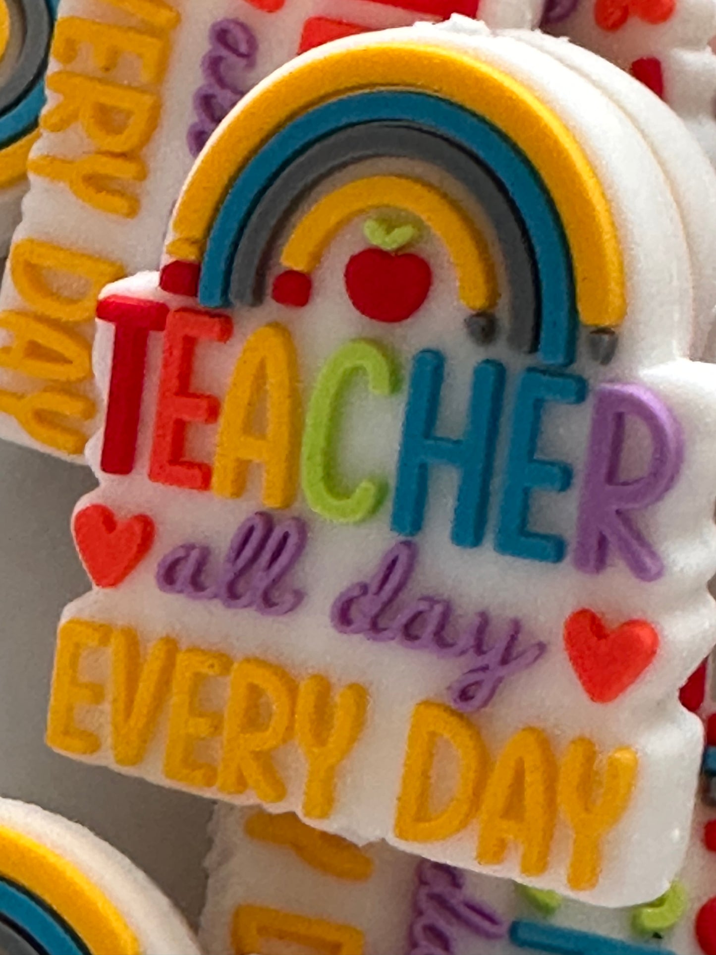 Teacher Focal Bead/ beadable pen/ Silicone bead/ keychain bead/ teach/ #6