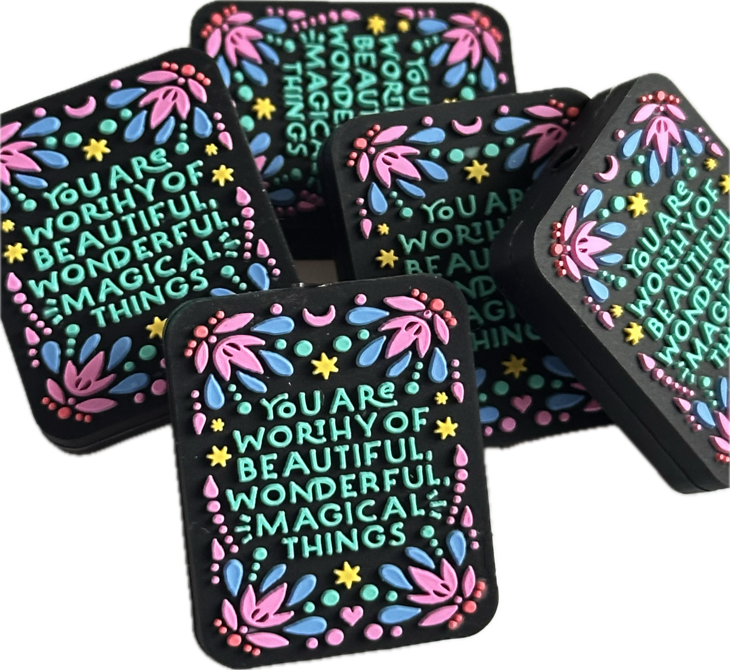 Kind words focal bead / inspiring silicone focal/