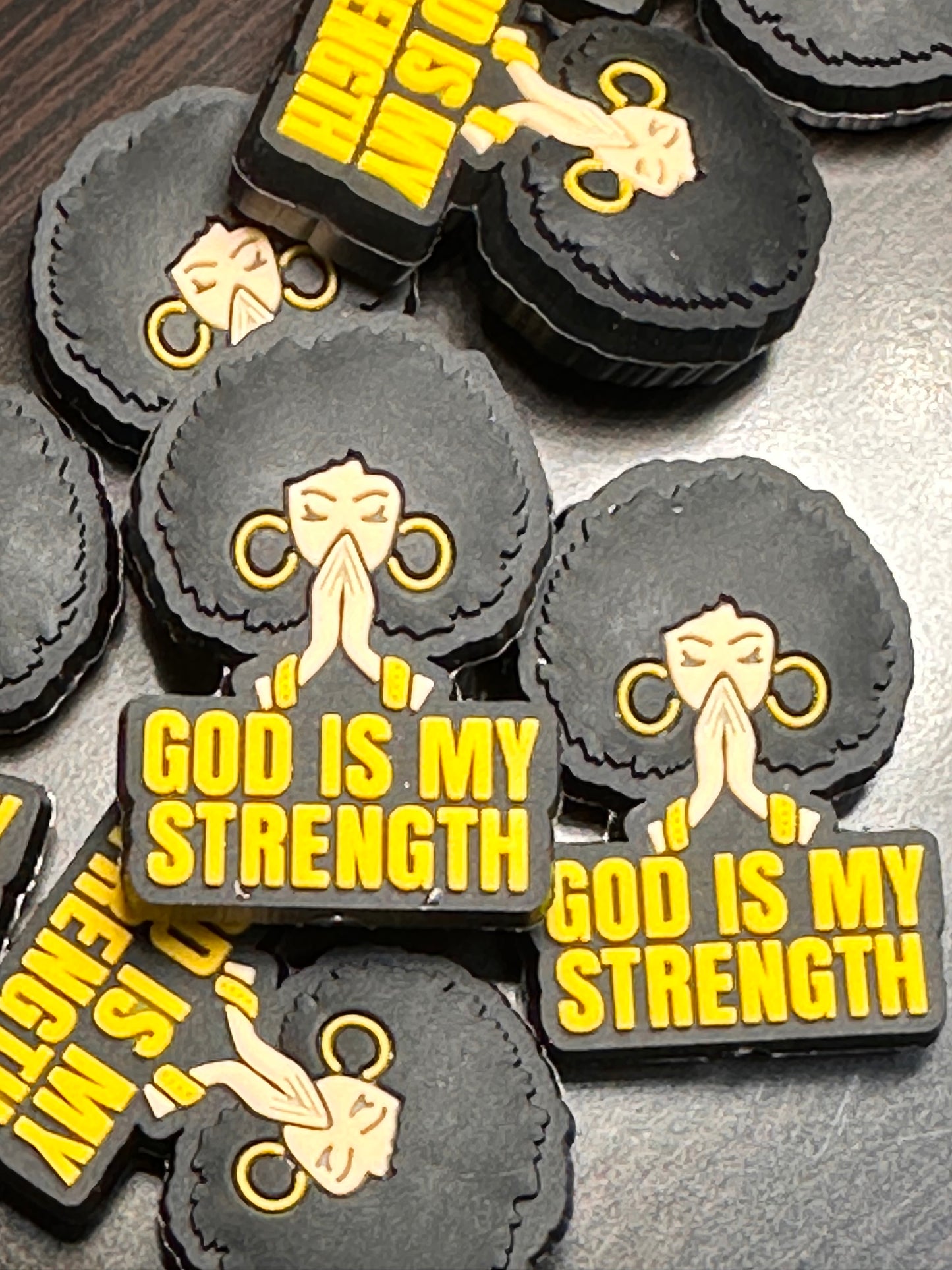 God is my strength beads /Focal Bead/ beadable pen/ Silicone bead/ keychain beads/ religious/ Faith #2