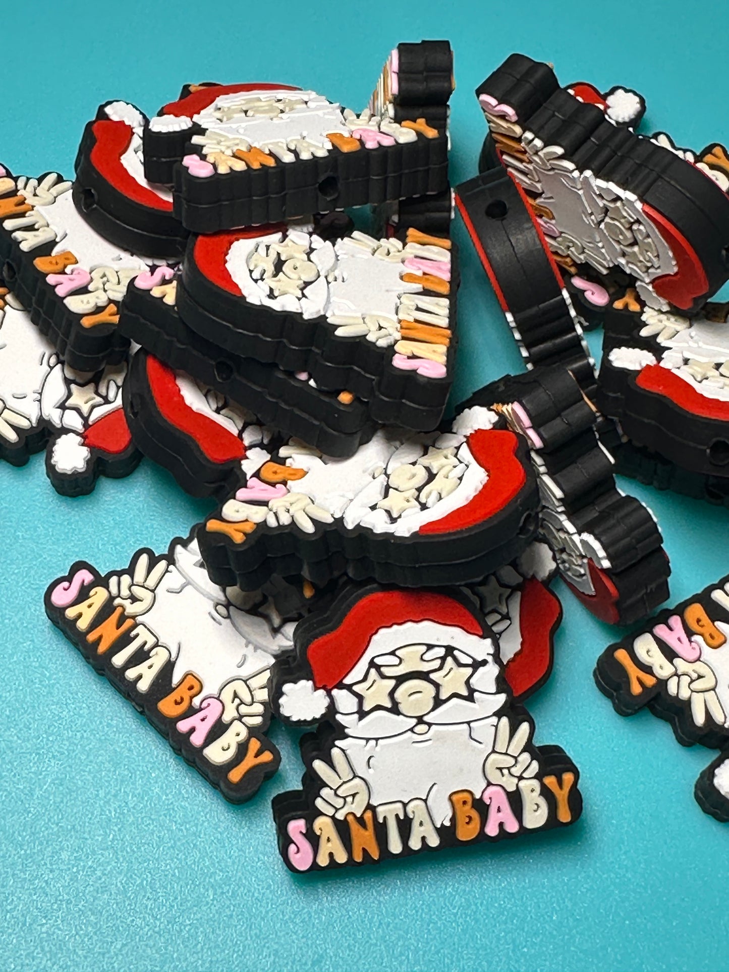 Santa Baby/ Santa Claus/ Sleigh/ Focal Bead/ beadable pen/ Silicone bead/ keychain bead/ Christmas