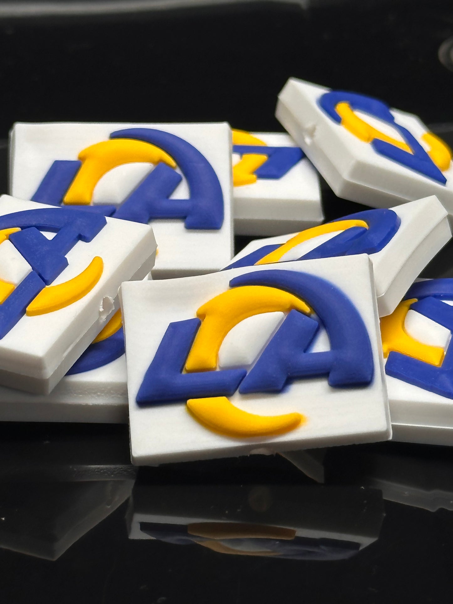 Los Angeles Rams focal bead/ rectangle silicone pen bead
