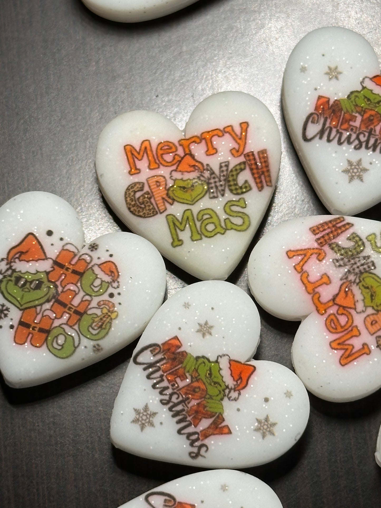 Luminous Christmas Focal Bead/ beadable pen/ Silicone bead/ keychain bead/ green guy/ heart shaped