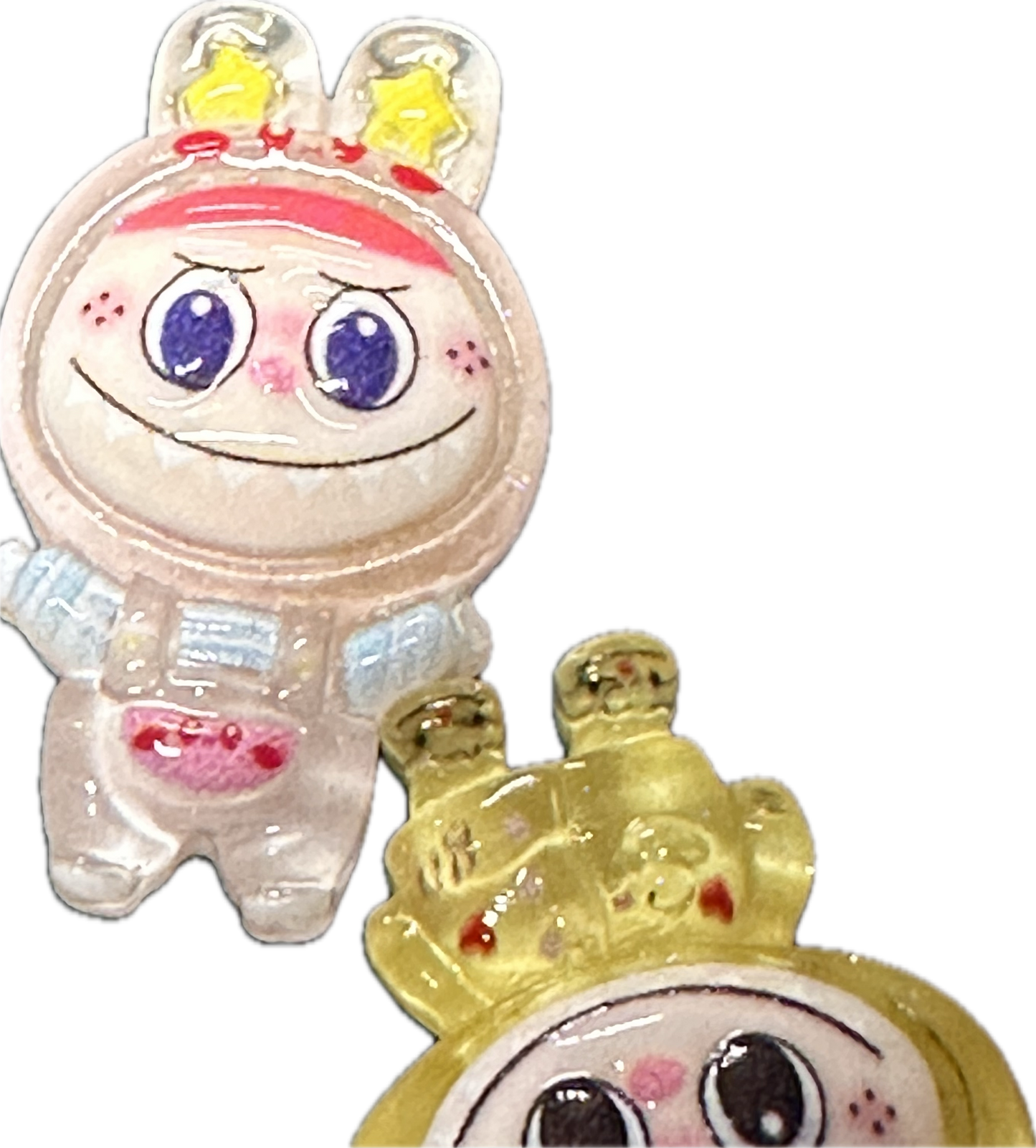 Glue On Labubu Charms – Flat Back Embellishments for DIY Crafts- Set of 6 different designs