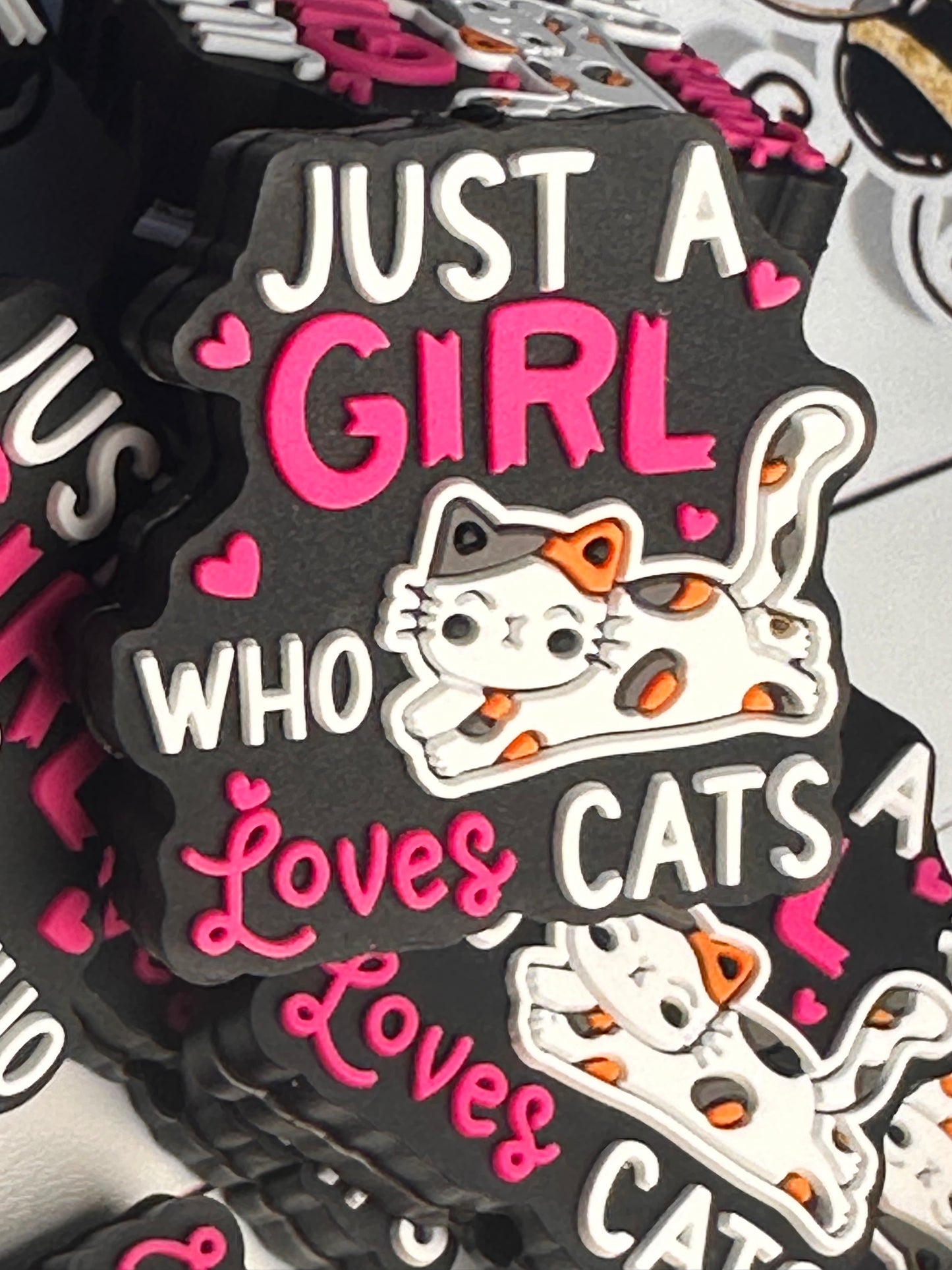 Cat lover focal bead/ beadable pen/ Silicone bead/keychain bead/