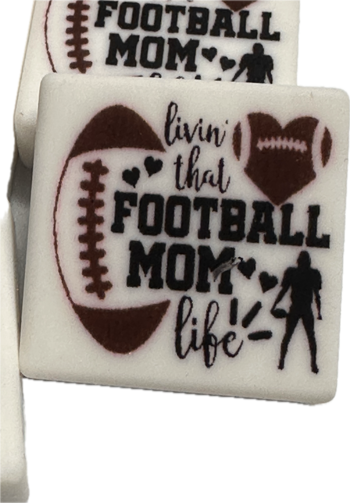 Sports Mom focal bead/ silicone bead/ pen beading / DIY / keychain/ soccer/football/