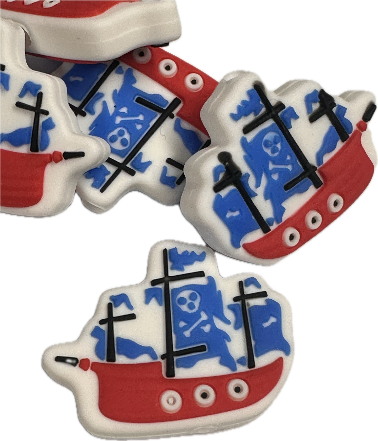 Pirate ship silicone focal bead/ vacation/ sail boat
