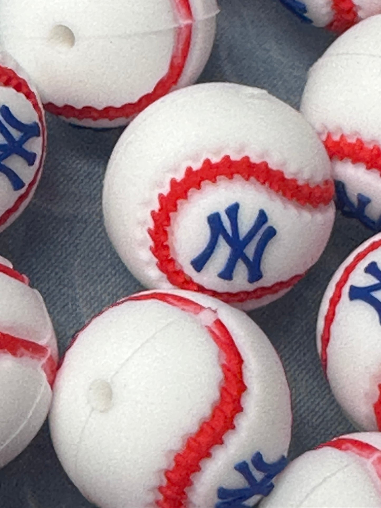 3D baseball New York Yankees focal bead/ baseball/NY