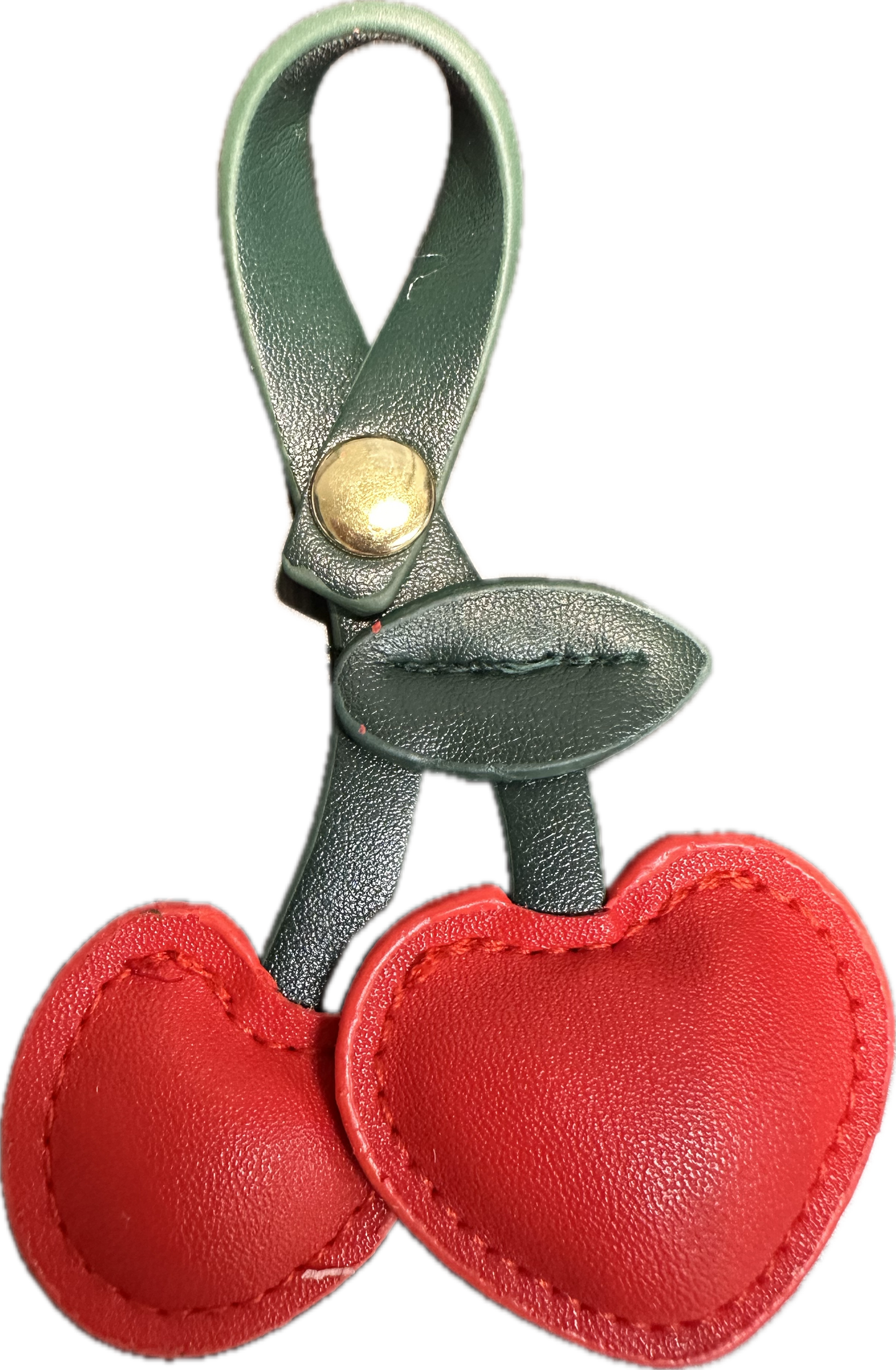Cherry / Cherries Faux Leather Charms- for bag charms, keyrings, purse charm