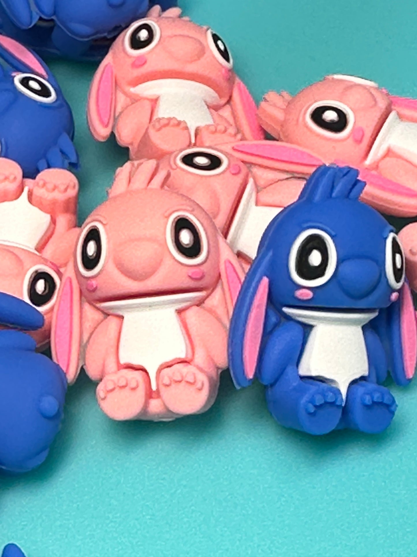 3D Blue guy / Pink girl Focal Bead
