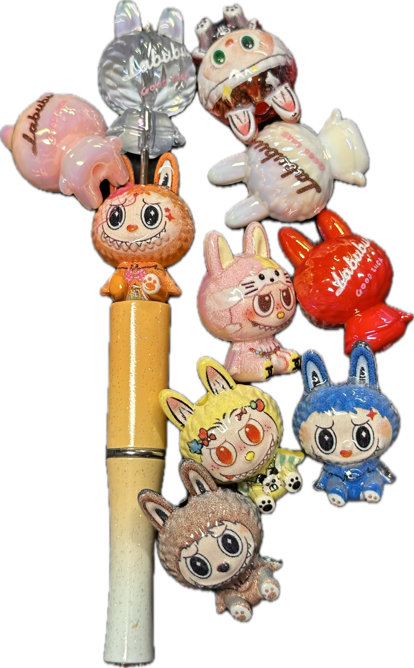 Labubu monster acrylic beads/Five beads included / keychain DIY/pen beads