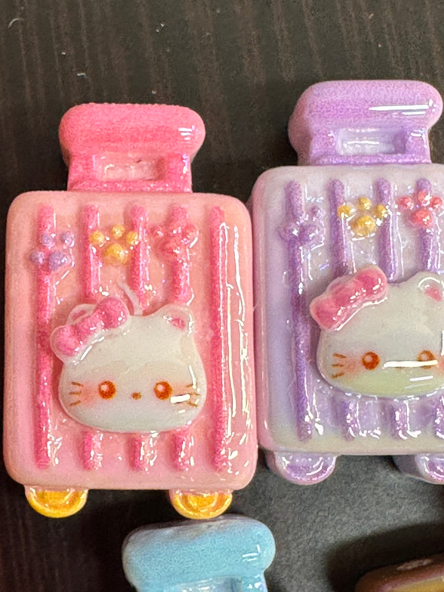 HK Cat rolling suitcase acrylic beads/ Ten (10) beads included assorted colors/pen beading beads / keychain beads/ DIY/