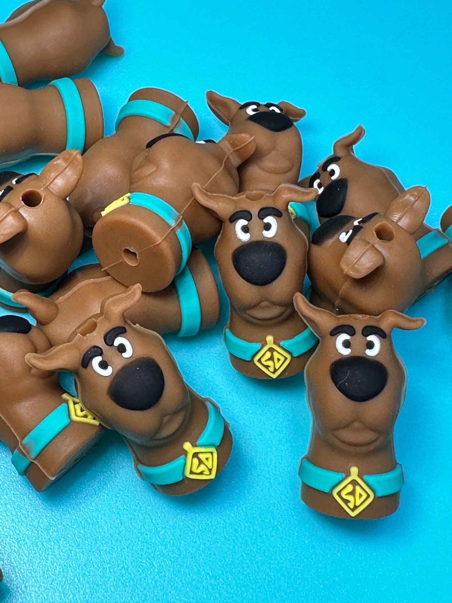 3D mystery dog silicone focal bead/