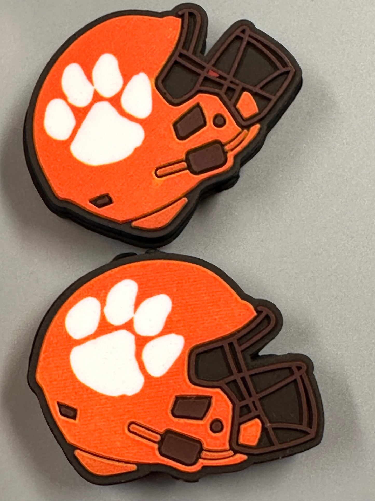 Clemson Tigers focal bead /orange paw on helmet/football