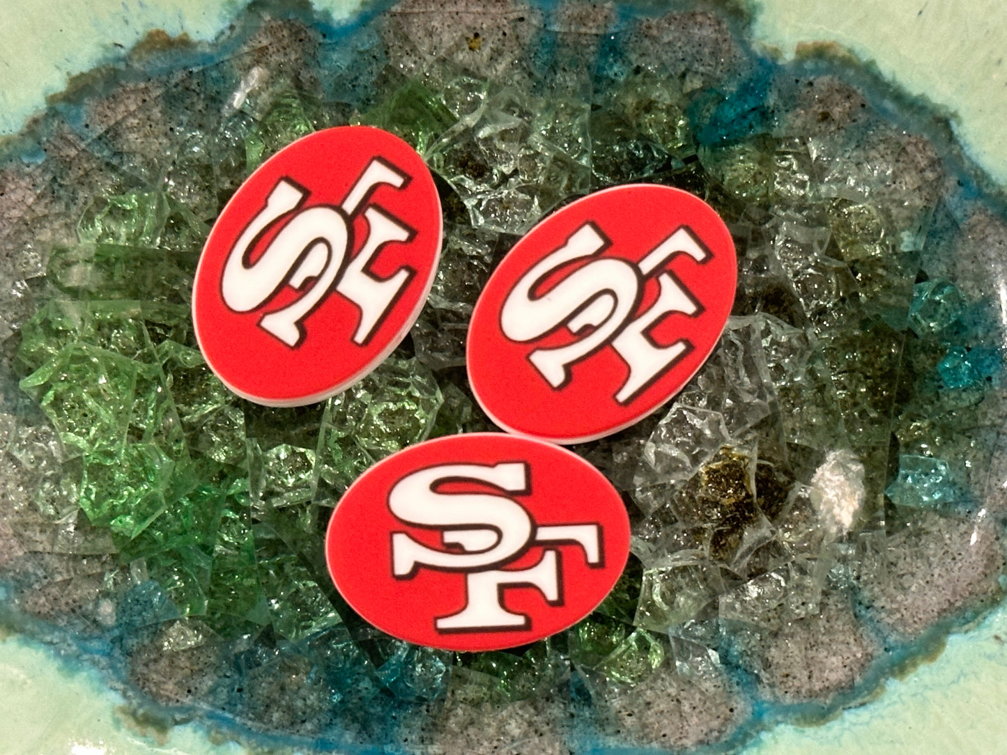San Francisco 49ers focal bead / football