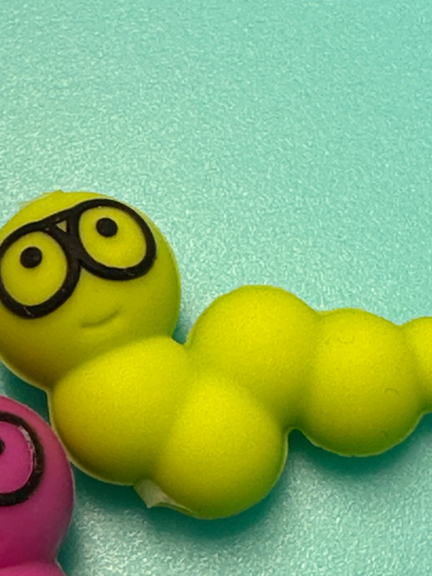 3D bookworm Focal Bead / silicone bead/