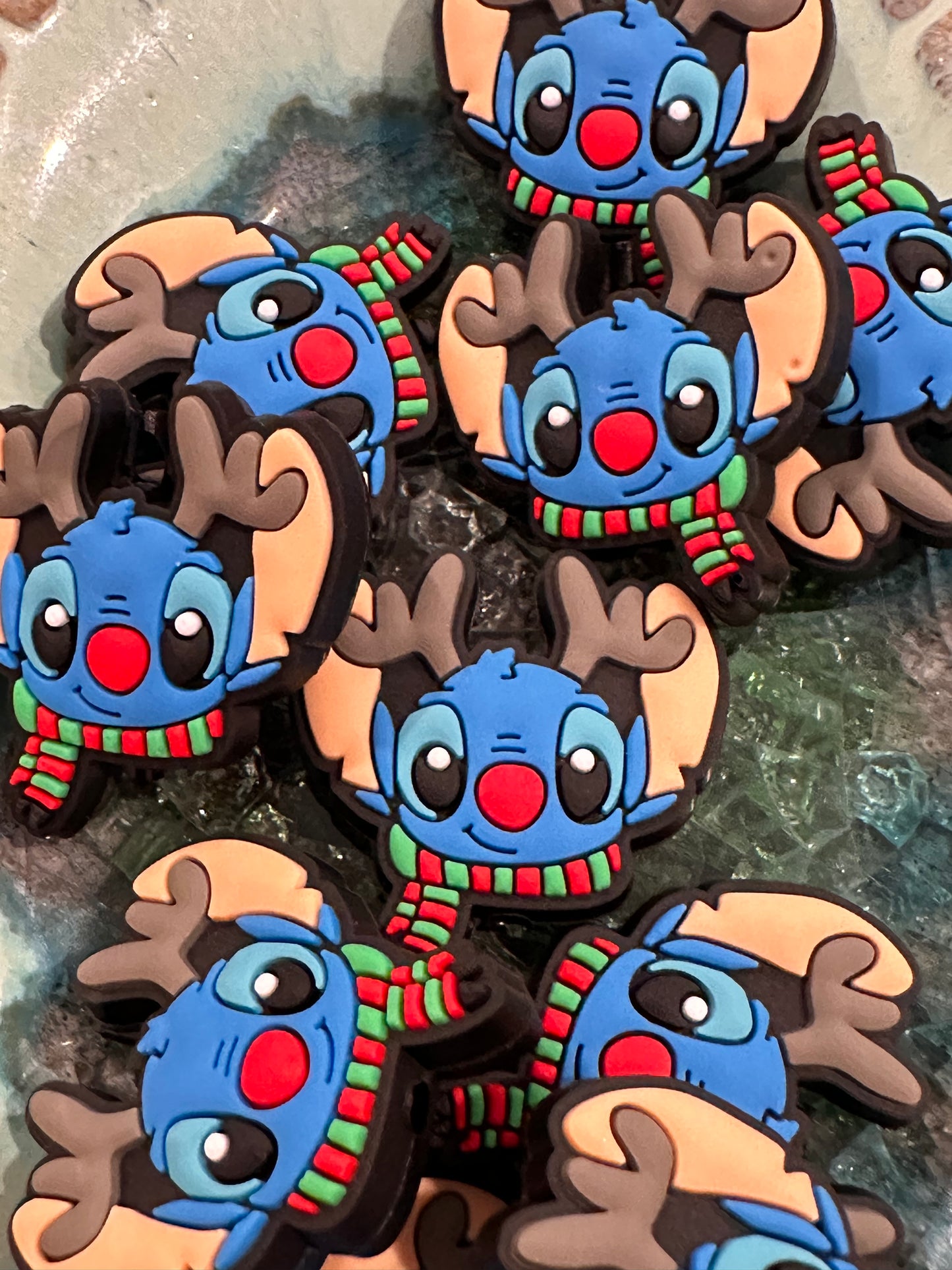 Blue guy / Focal Bead/ beadable pen/ Silicone bead/ keychain bead/ reindeer/ Christmas
