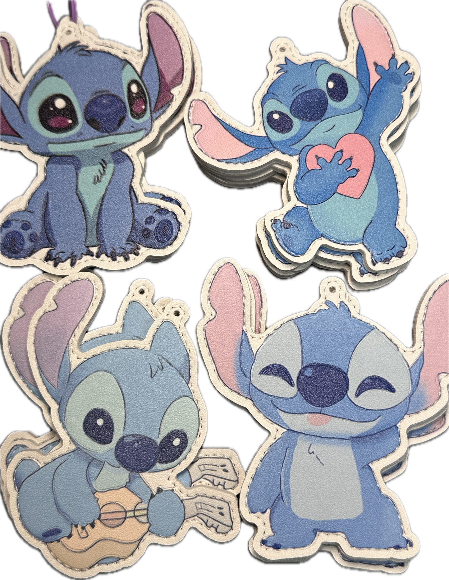 Cute Blue Alien Character Faux Leather Charms- for bag charms, keyrings, Christmas ornaments
