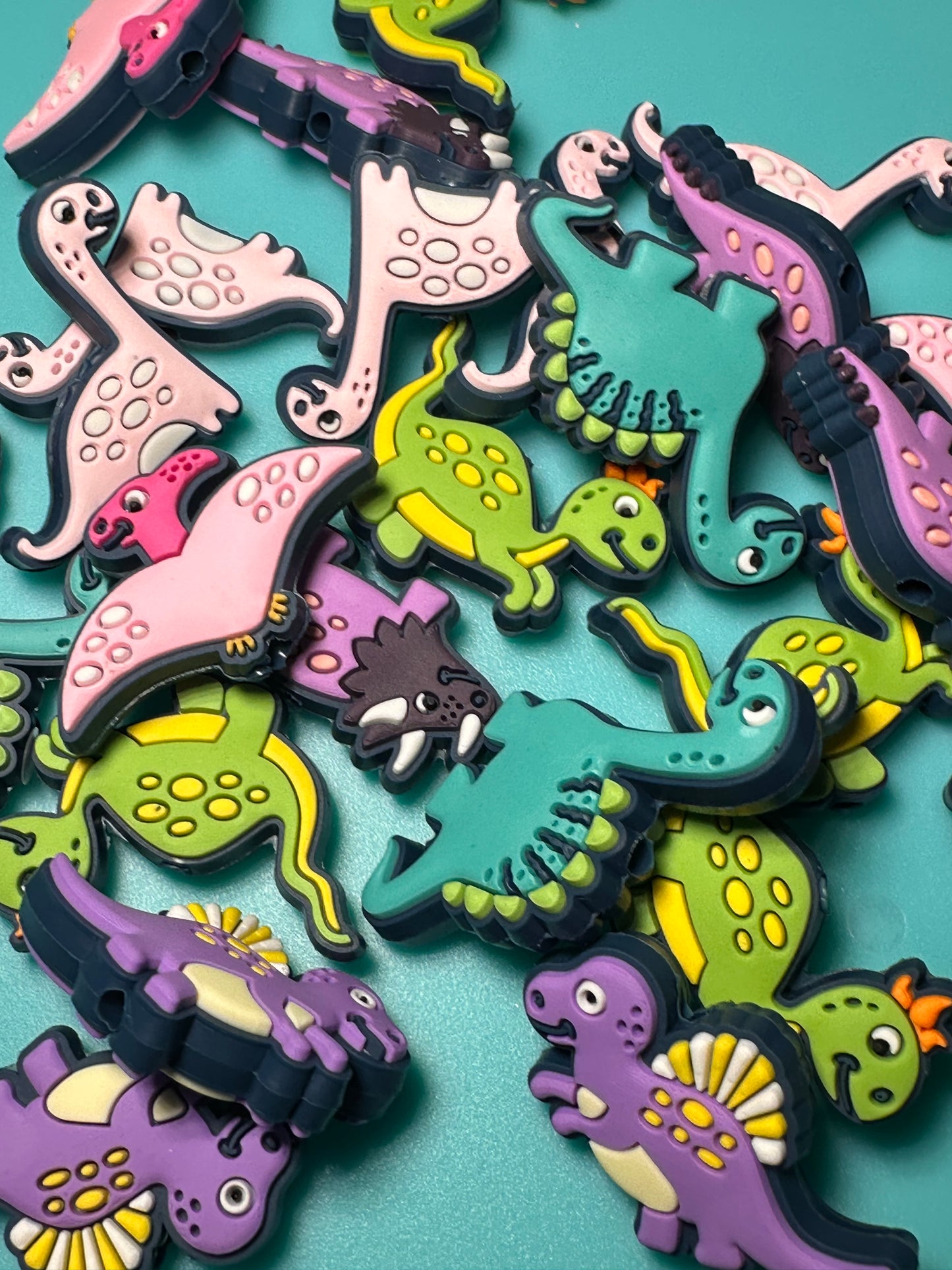 Dinosaurs/ Focal Bead/ beadable pen/ Silicone bead/ keychain bead/