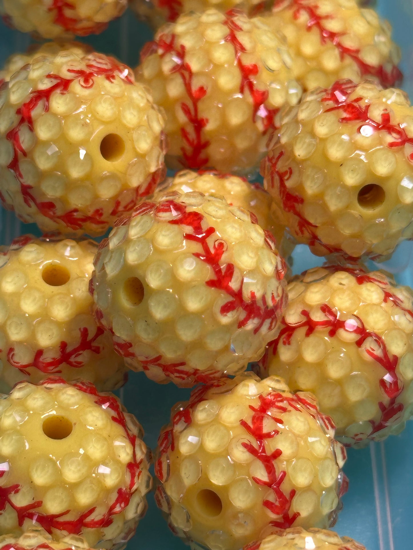 Five (5) Acrylic sports bead included/fancy Bead/ beadable pen/ keychain bead/choose your beads/20mm