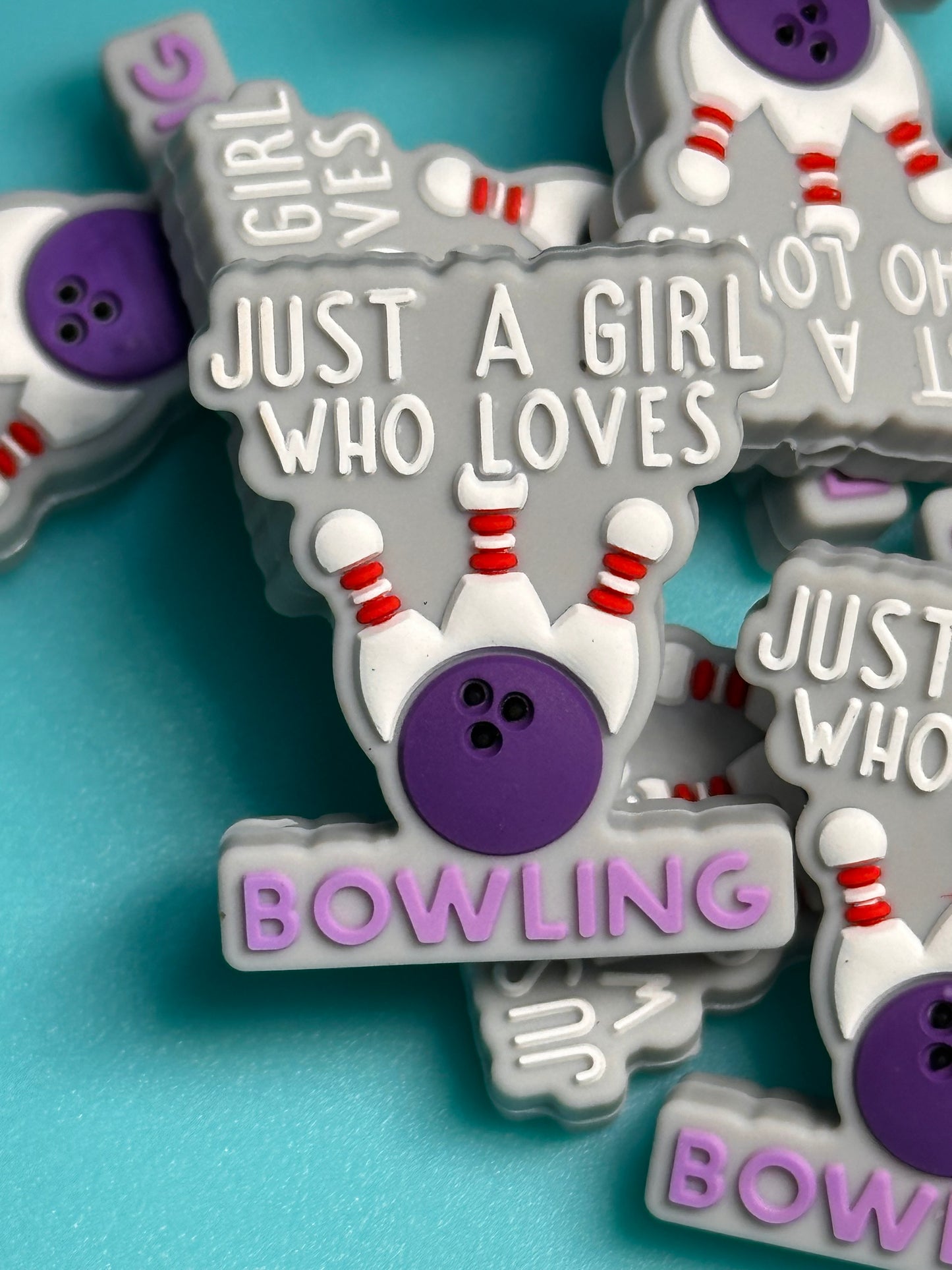 Bowling Focal Bead/ beadable pen/ Silicone bead/ keychain bead/ bowl pins #1