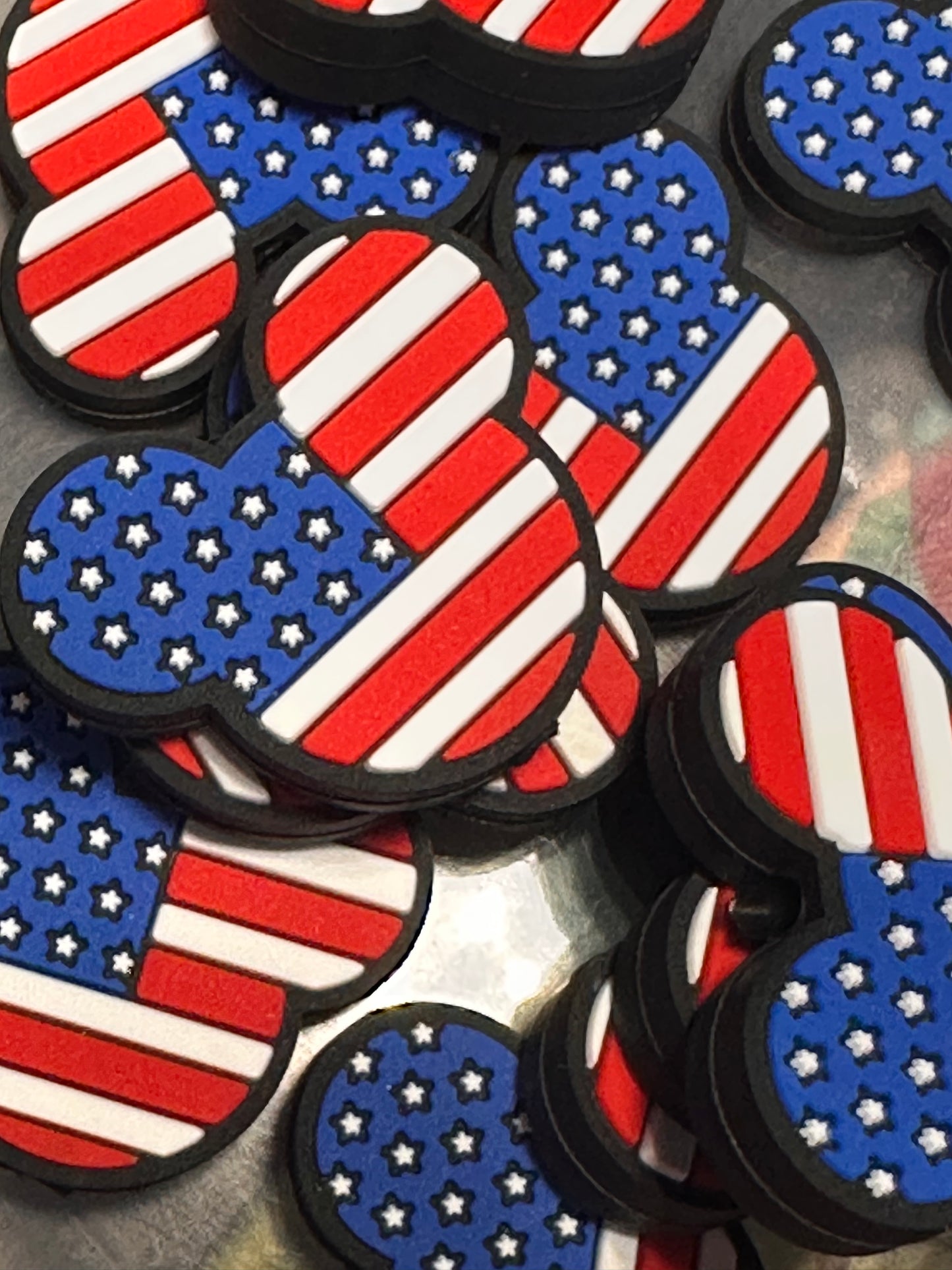 Patriotic focal beads/ flag/ USA/