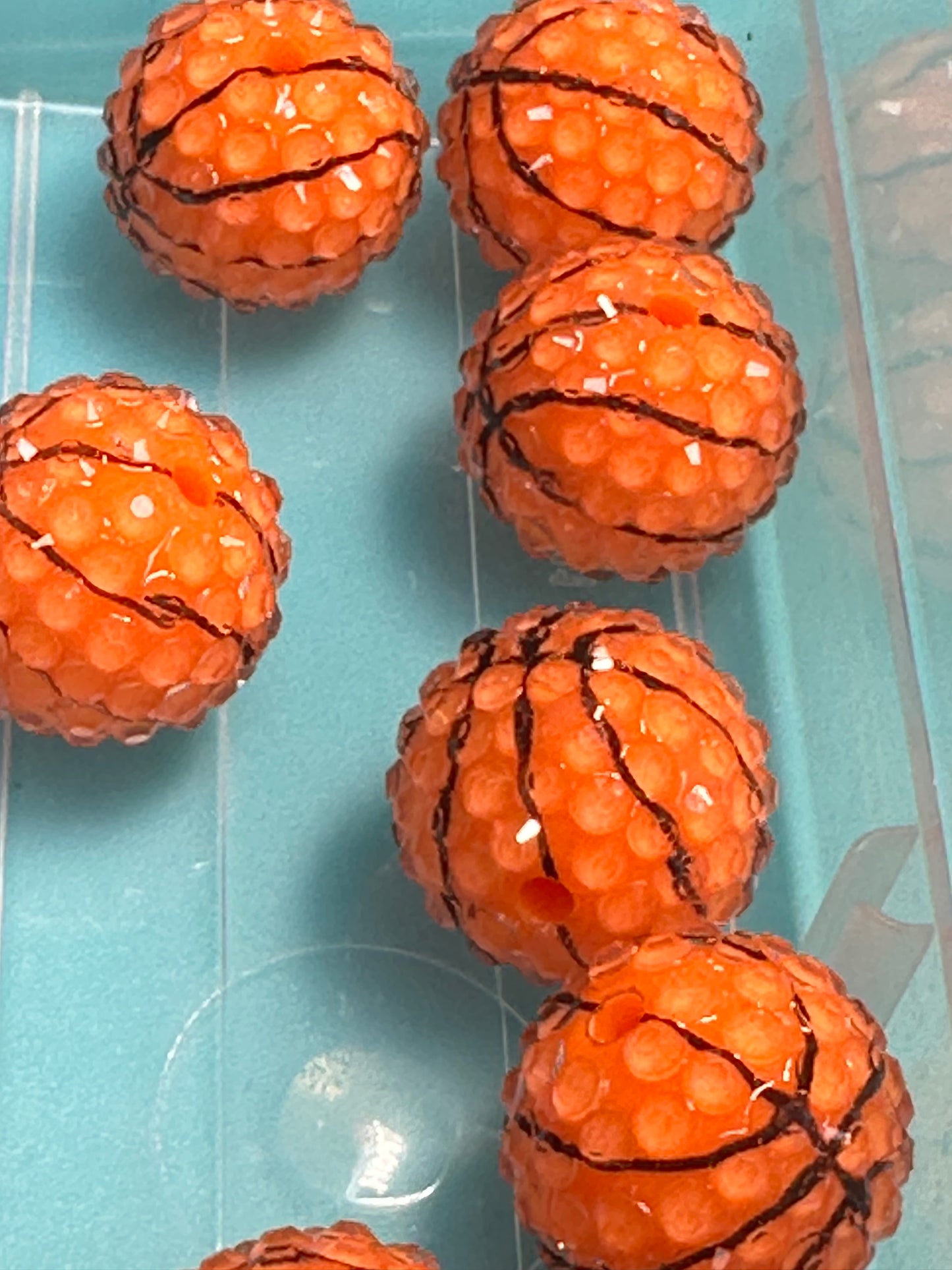 Five (5) Acrylic sports bead included/fancy Bead/ beadable pen/ keychain bead/choose your beads/20mm