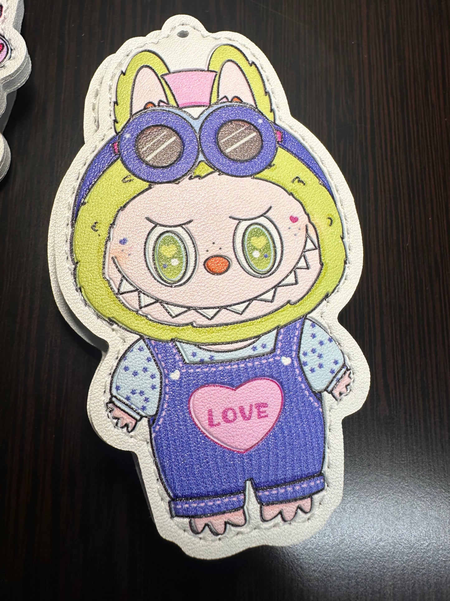 Labubu monster Character Faux Leather Charms- for bag charms, keyrings, Christmas ornaments