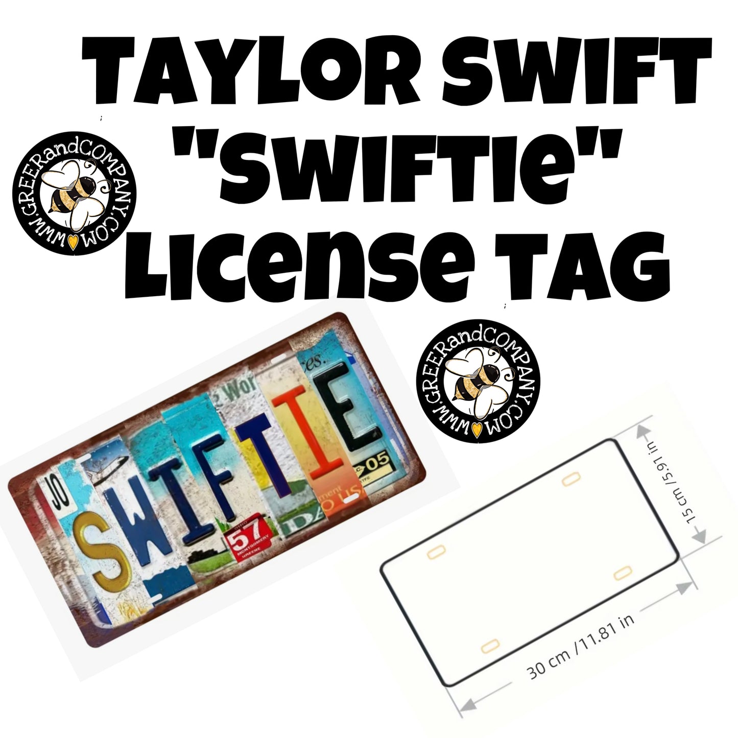 Swiftie license tag/ decorative car tag/TS/ Taylor Swift/ tin metal license plate