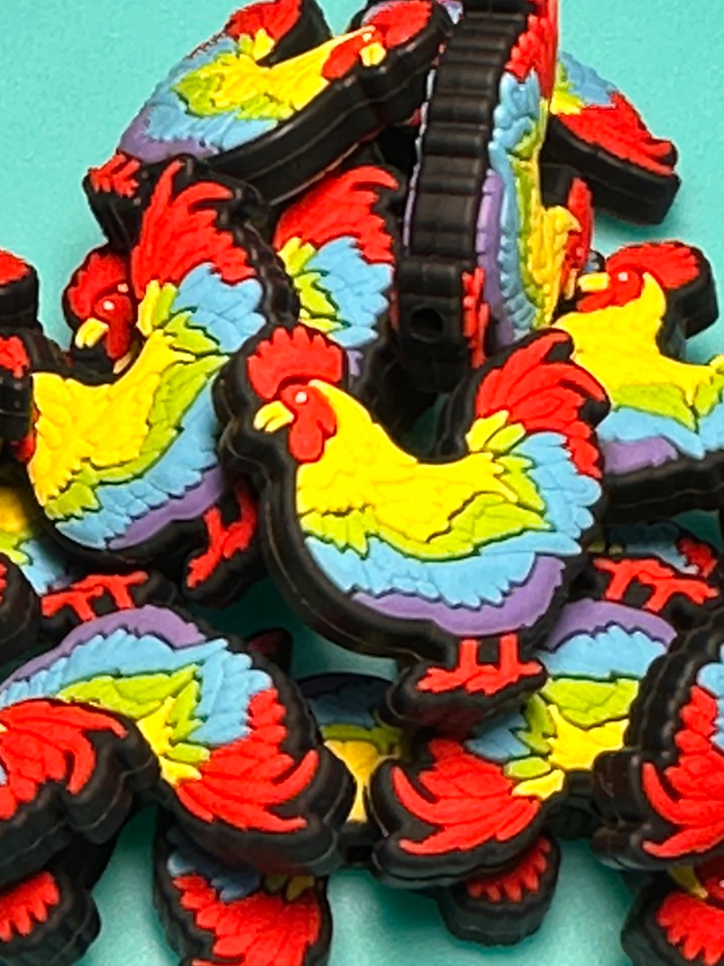 Rooster chicken Focal Bead / design #2