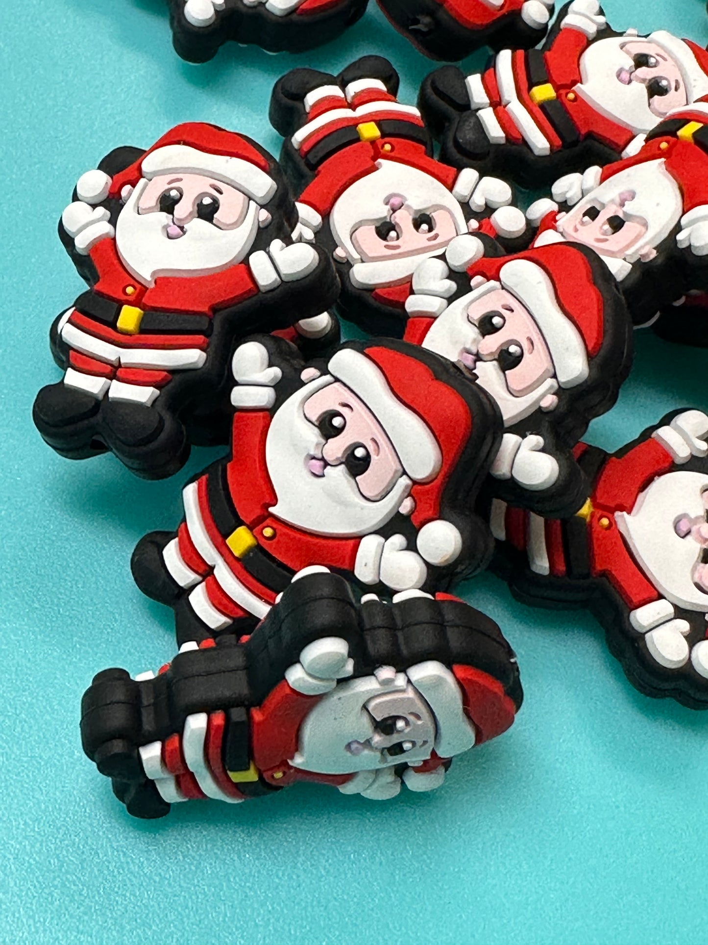 Christmas focal bead/ Silicone bead/ keychain bead/ Santa suit