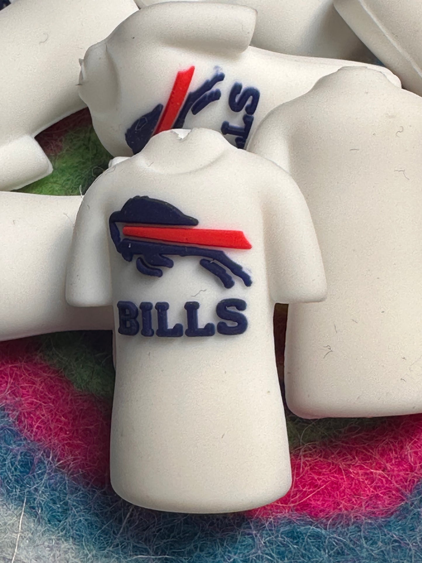 3D football jersey shaped Buffalo Bills focal bead