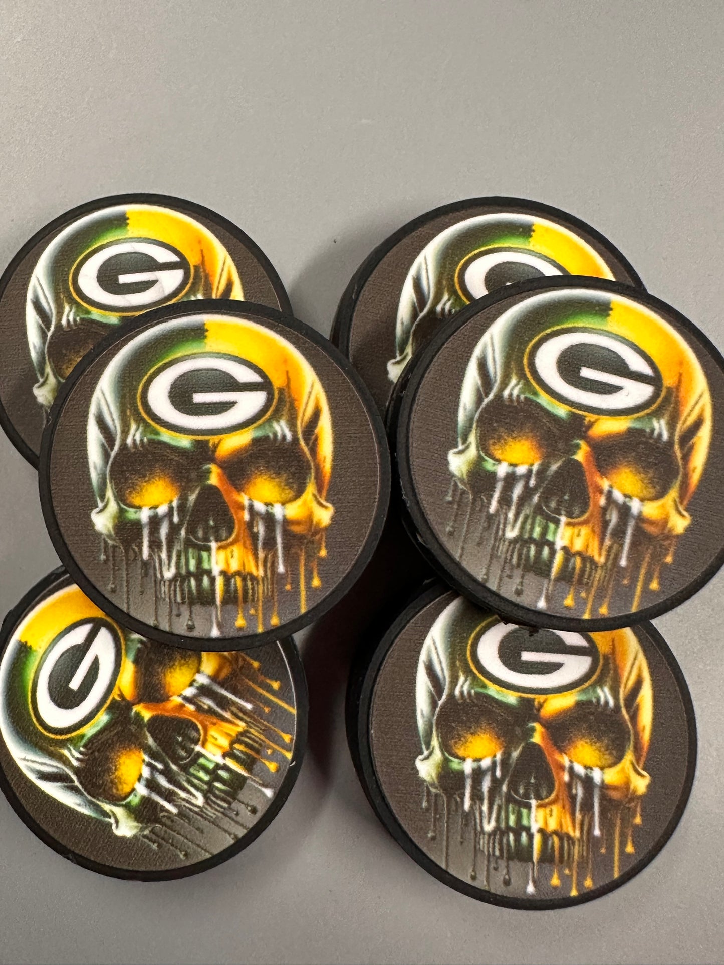 Green Bay Packers focal bead / skull /football