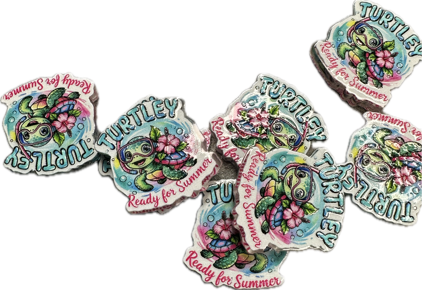 Sea Turtle acrylic focal bead- set of 2/ focal bead/ pen beading / keychain bead/ ocean life - sea life
