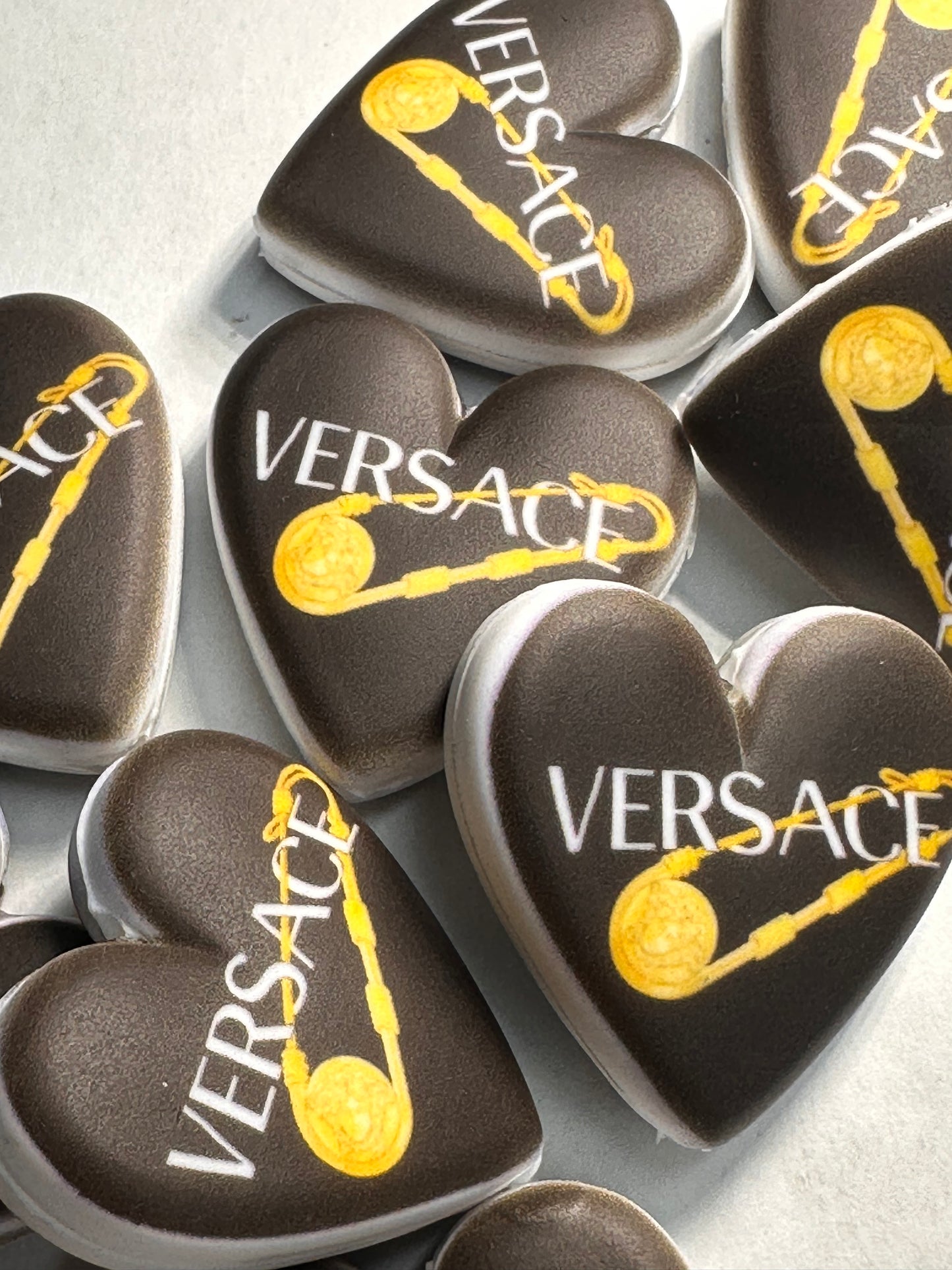 Heart shaped silicone focal bead with designs/ pen beading/ keychain bead/ DIY/ fancy bead #7