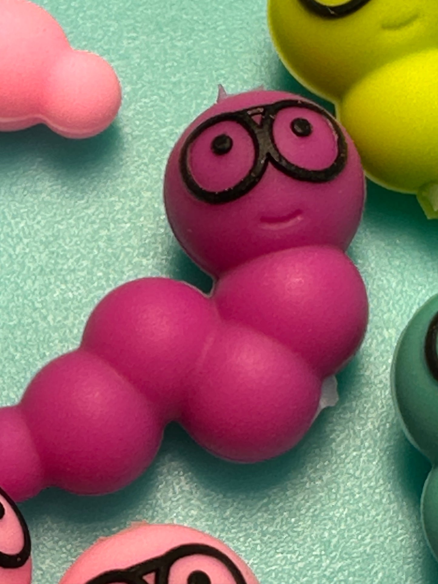 3D bookworm Focal Bead / silicone bead/
