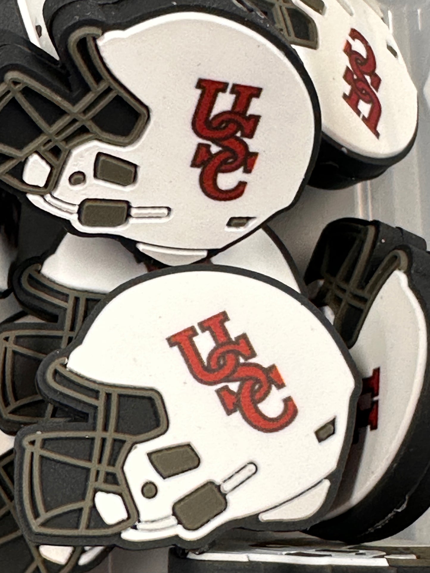 University of South Carolina focal bead / football helmet silicone bead
