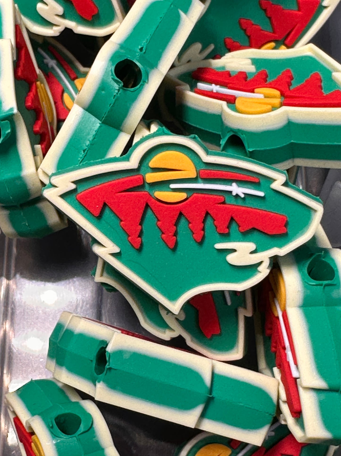 NEW Minnesota Wild focal bead / silicone focal/ ice hockey team