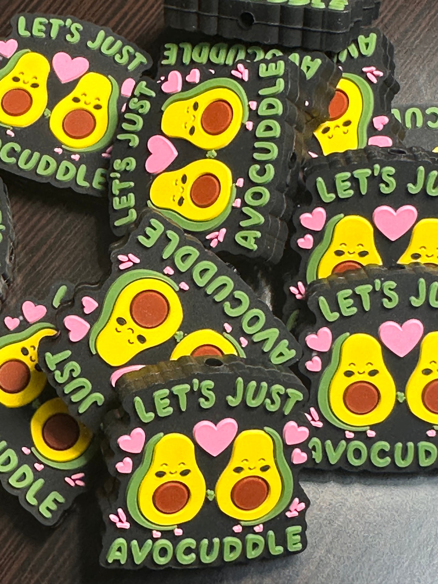 Lets Avocuddle/ Love beads/ beadable pen/ Silicone bead/ keychain bead/Valentines Day