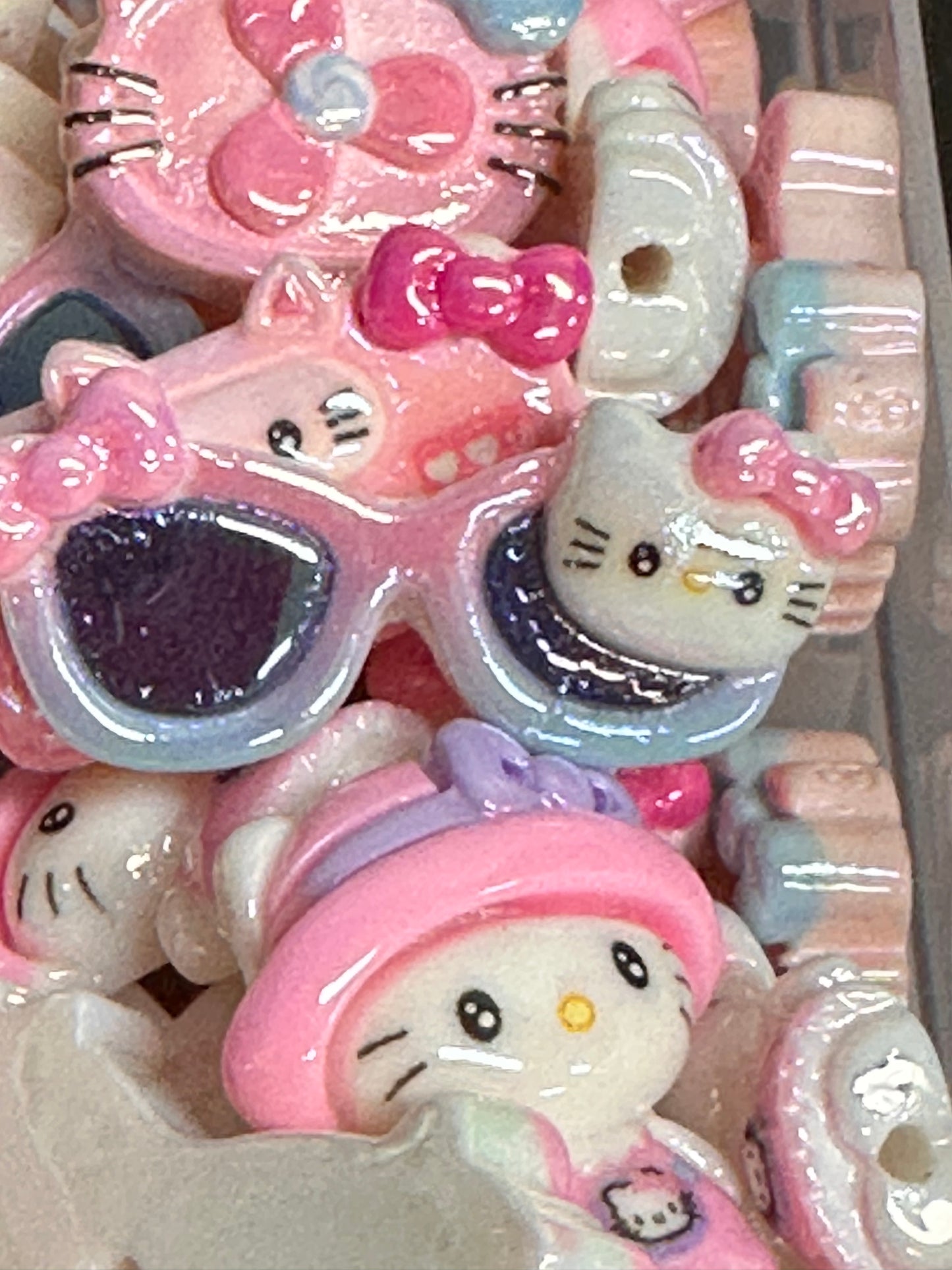 HK Cat acrylic beads/ Ten (10) beads included assorted colors/pen beading beads / keychain beads/ DIY/