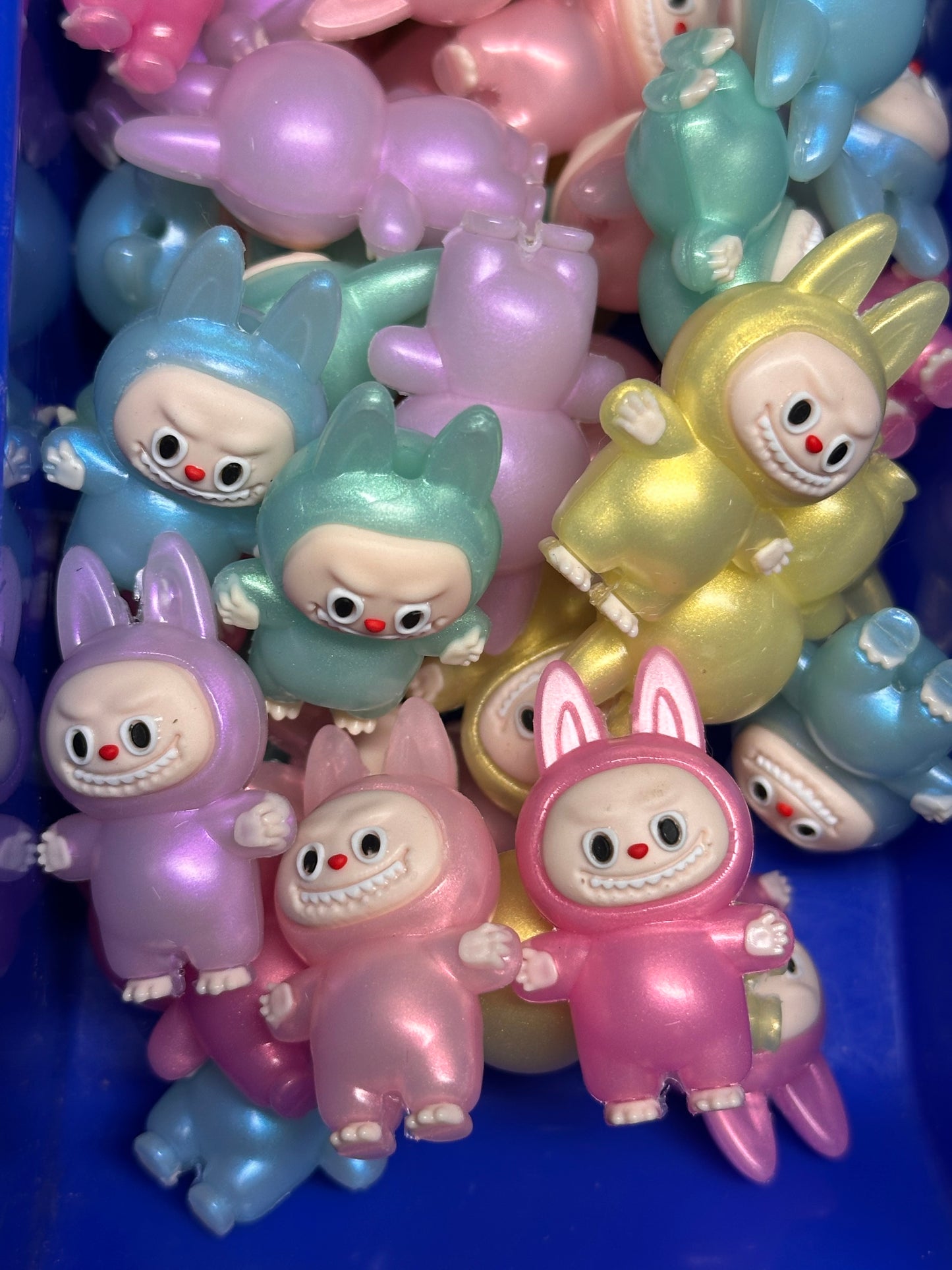 3D standing Labubu focal bead/ set of five (5) random pvc rubber focal bead for pen beading/monster/ elf