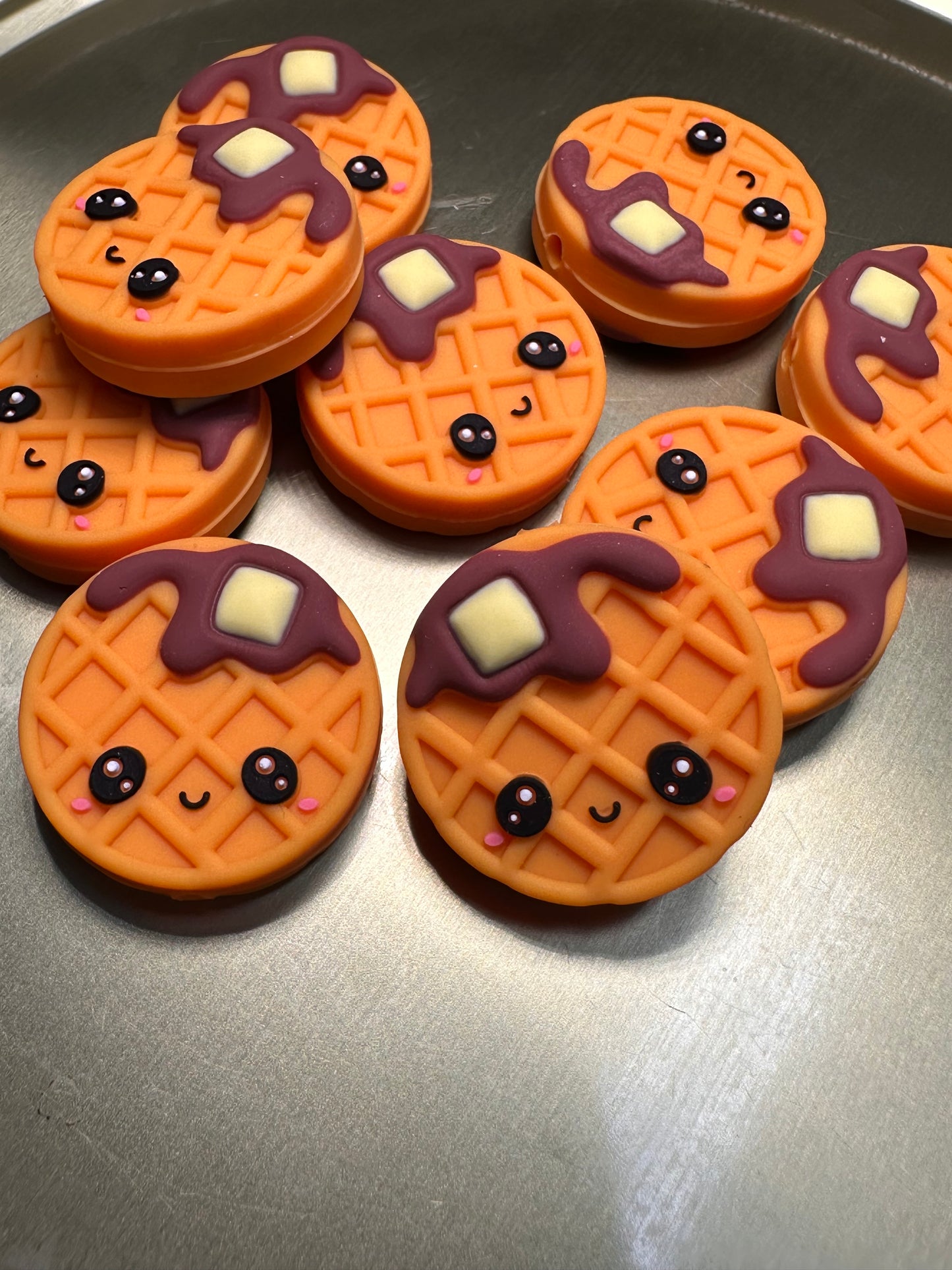 3D Waffle focal bead/ silicone bead for pen beading/