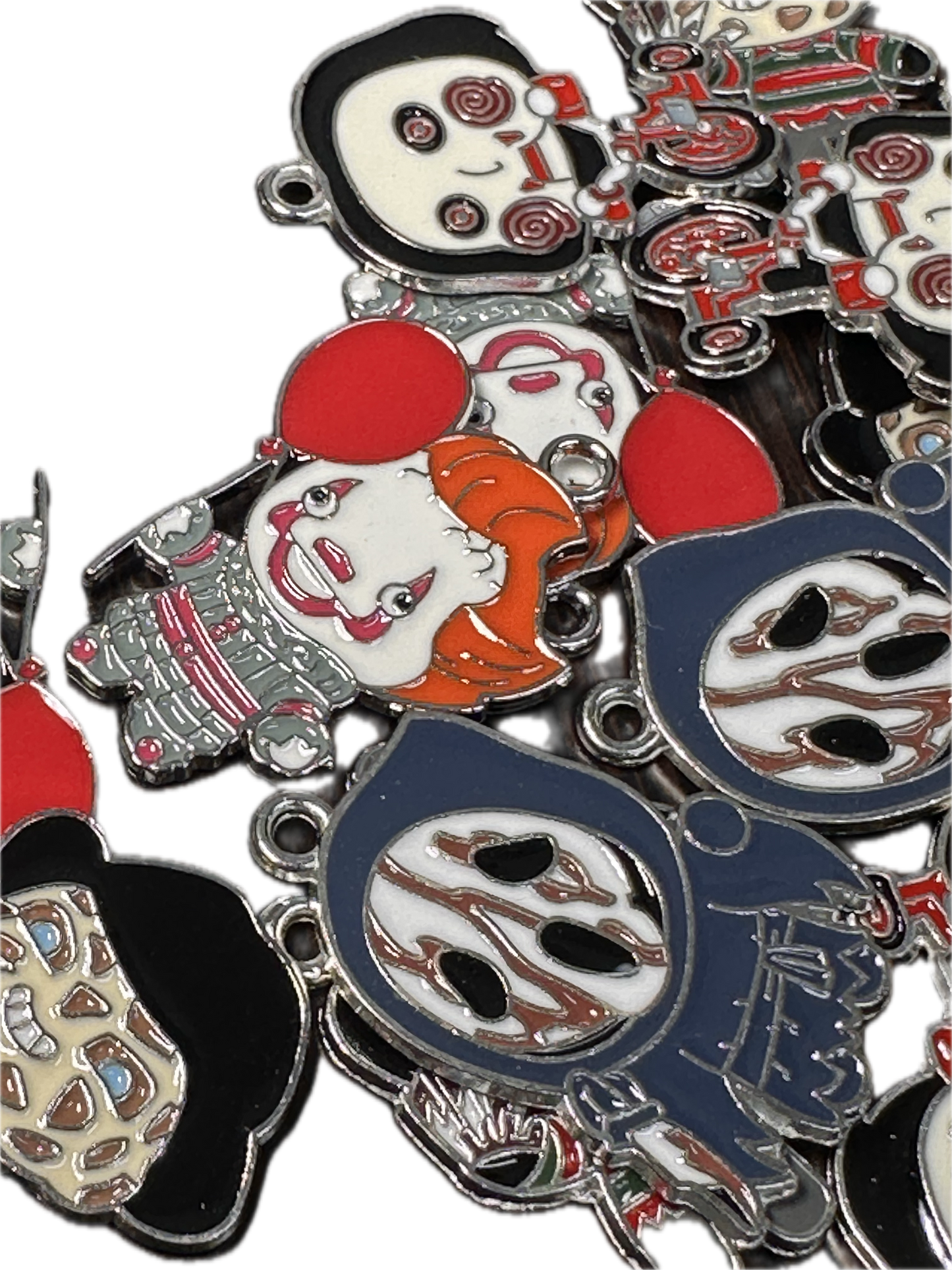Scary guys enameled metal charms/ DIY charm bracelet/ DIY necklace #8- Set of 4 or individually