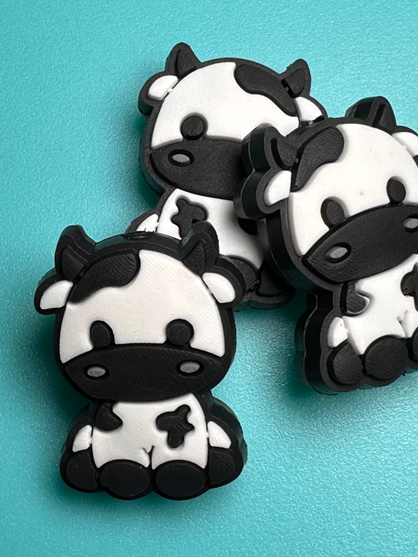 Colorful Cow Focal Bead/ beadable pen/ Silicone bead/ keychain bead/
