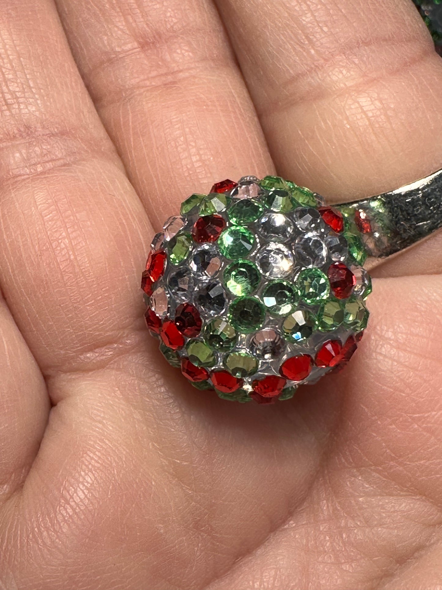 Five (5) Christmas rhinestone beads included/fancy Bead/ beadable pen/ keychain bead/ pastel beads/assorted colors/20mm