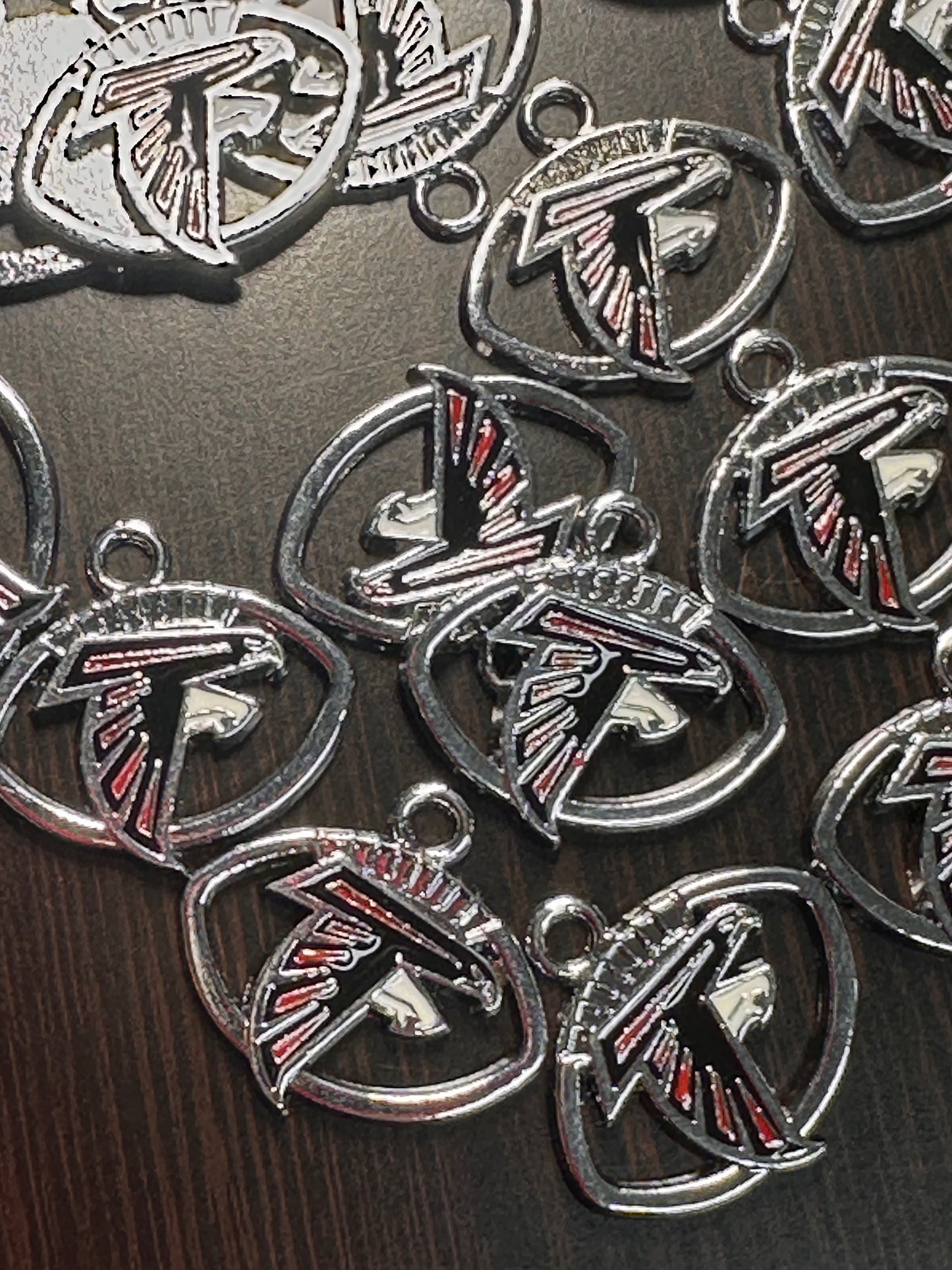 Enameled metal charms/ Atlanta Falcons pendant/ DIY charm bracelet/ DIY necklace