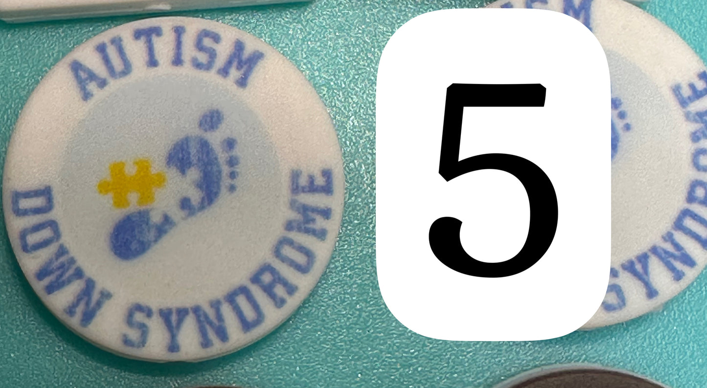 Down Syndrome Awareness Ribbon Focal Beads/ beadable pen/ Silicone bead/ keychain bead/ 5 designs/ World Down Syndrome Day