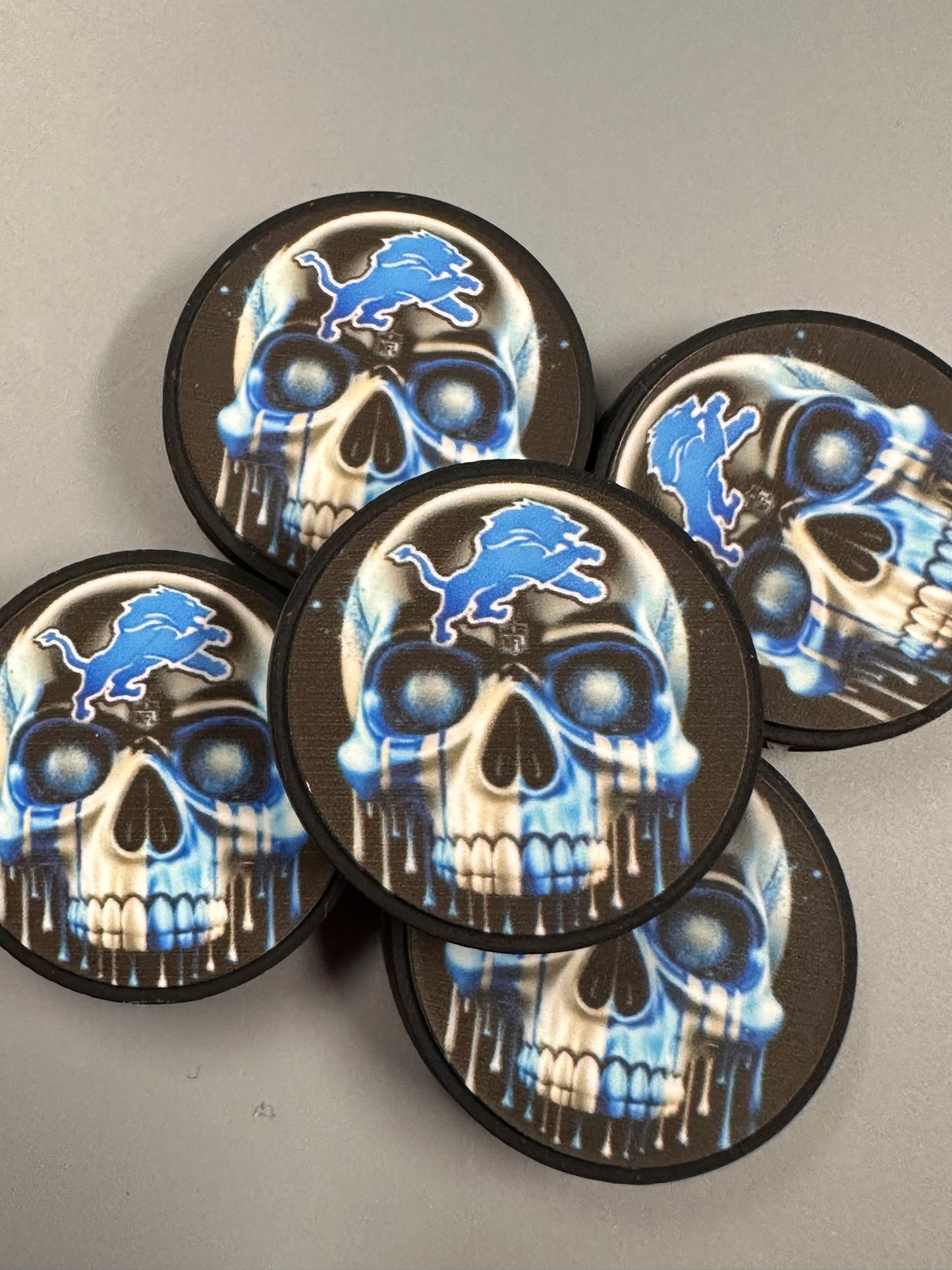 Detroit Lions focal bead/ football/ silicone bead for DIY /skull