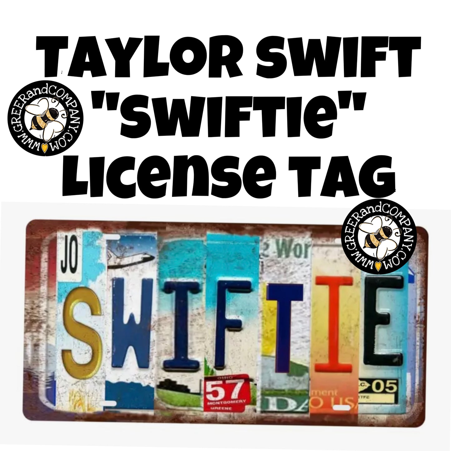 Swiftie license tag/ decorative car tag/TS/ Taylor Swift/ tin metal license plate