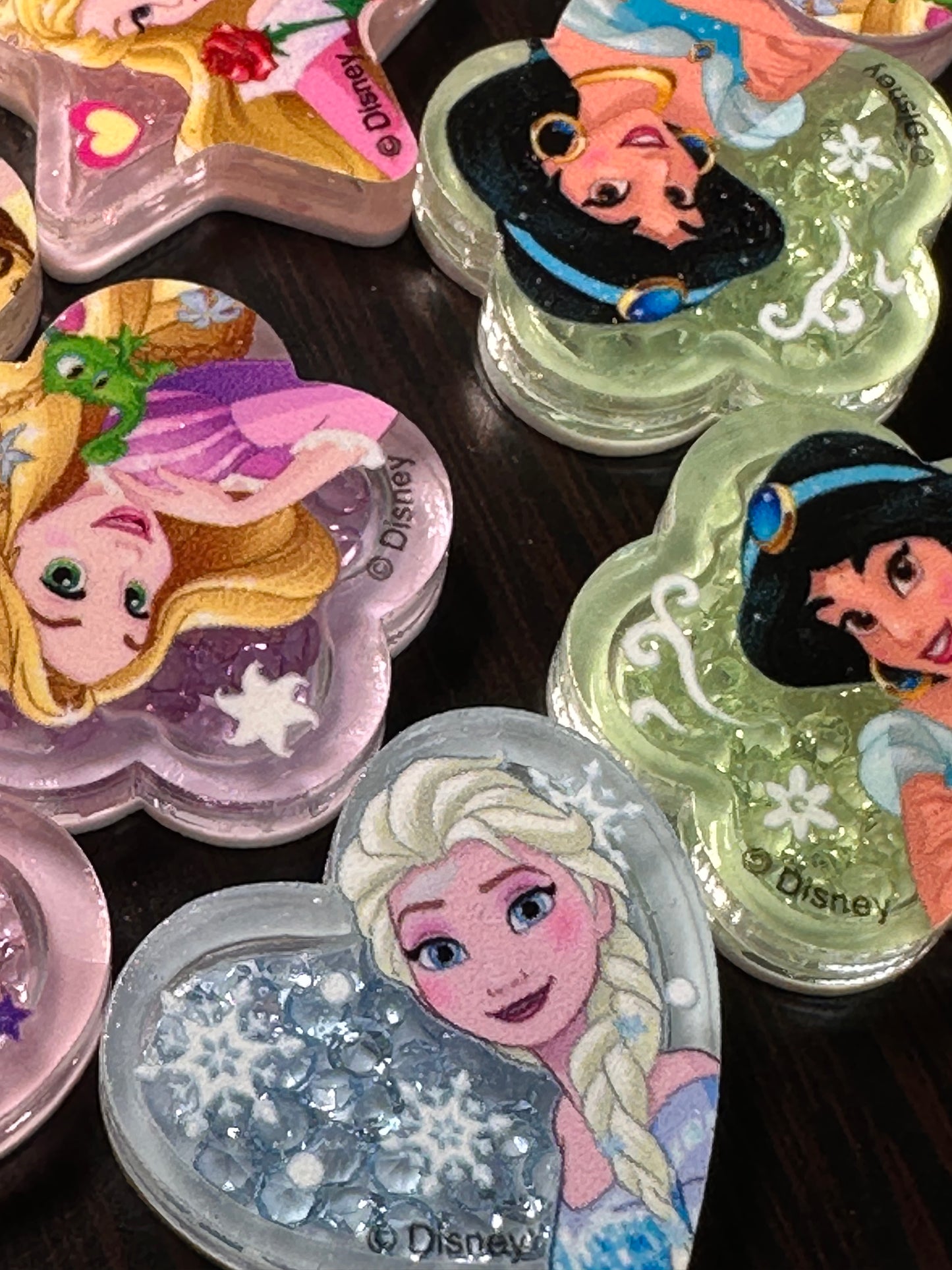 Set of 5 Glue On Princess Shaker boxes Charms – Flat Back Embellishments for DIY Crafts